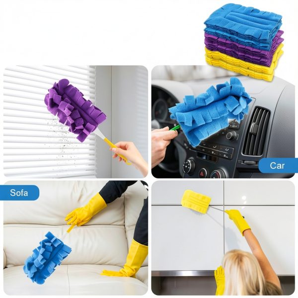 Fleece Duster Refills 6pcs by NOWHYX Reusable 360° Washable Pads-6