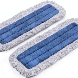 Zflow 18" Microfiber Dust Mop Pads 2-Pack Commercial Washable Blue-0