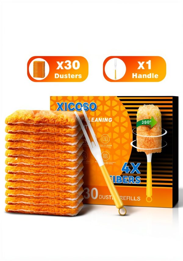 30 Count Swiffer Duster Refills by XICOSO Heavy Duty 360° Unscented-6
